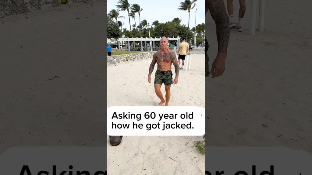Asking 60 year old how he got jacked. #workout #motivation #miami #fitness
