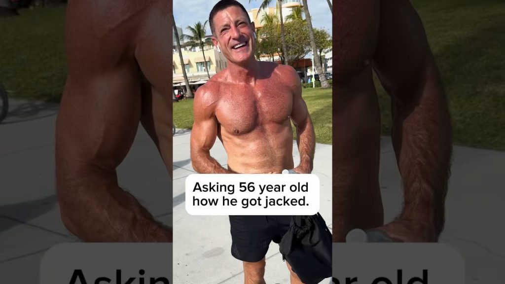 Asking 56 year old how he got jacked. #motivation #fitness #workout