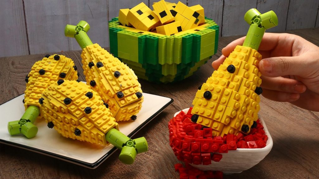 CRAZY LEGO Fruit: Yellow Watermelon Chicken?! Fast Food Recipe