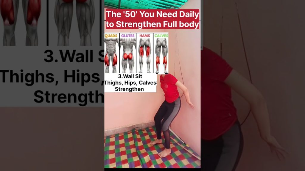 “50” Wall Strengthen routine #strength #fitness #health #bellyfat #core #thighfat #ytshorts #viral