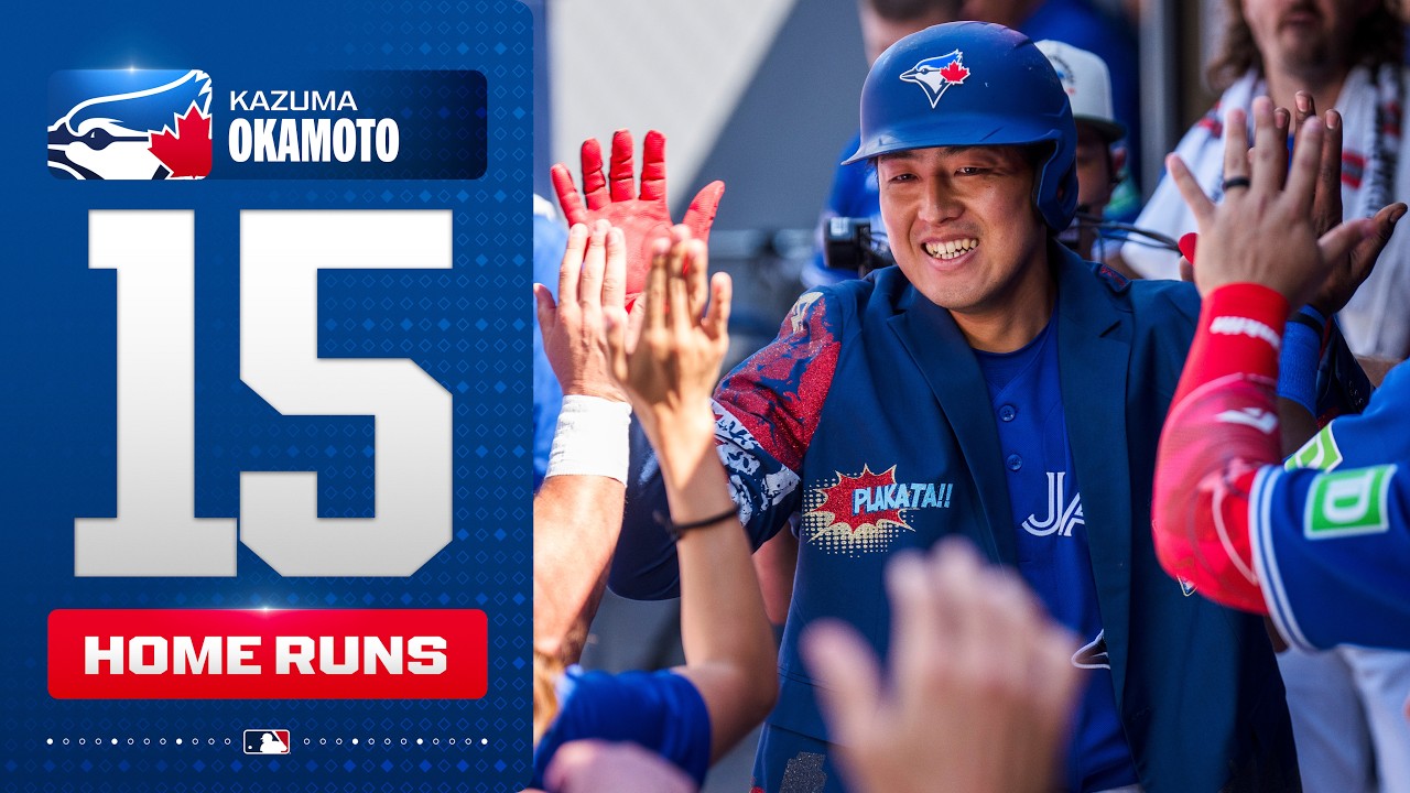 Kazuma Okamoto crushes his 2nd home run in as many days for the Blue Jays! 😤 (15th of the season!)