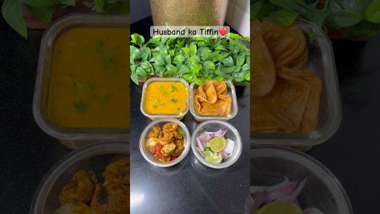 Day300-Husband ka Tiffin❤️LahoriChanna,DalPuri#lunch #foodvlog #food #recipe #tiffin #shorts #cook