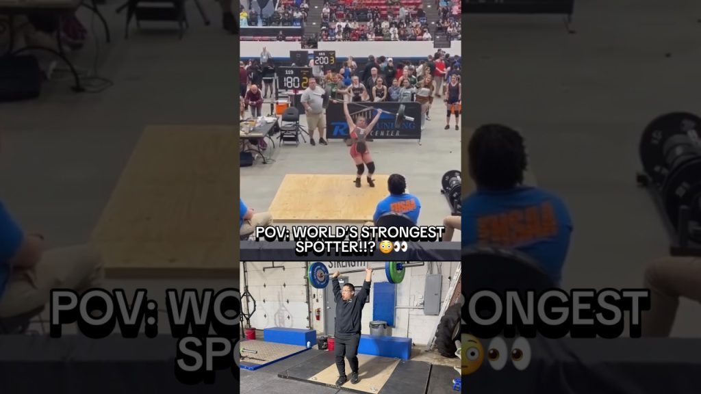 POV: WORLD’S STRONGEST SPOTTER!!? 😳👀 #shorts #shortsfeed #gym #fitness #workout #viral