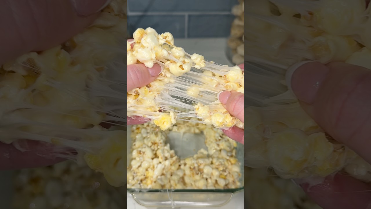 viral marshmallow popcorn recipe 🍿 #dessert #food #recipe #popcorn #easyrecipe #shorts #snacks