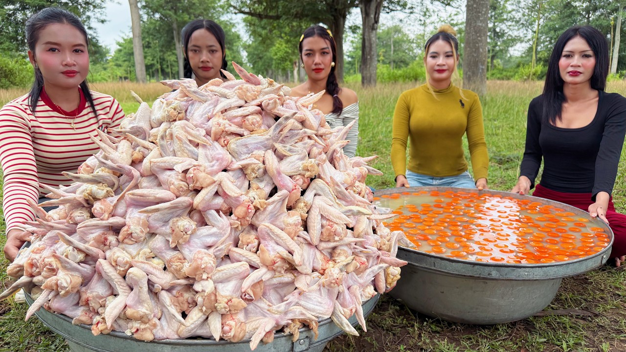 Amazing cooking chicken wing and egg recipe | countryside cooking food recipe