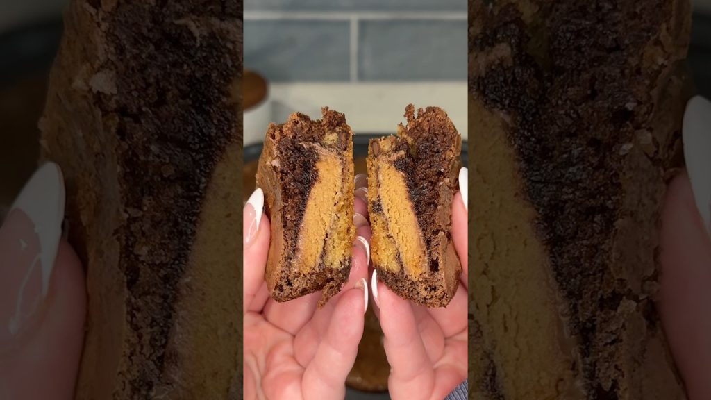 viral reeses stuffed chocolate chip brookies recipe #dessert #food #recipe #cookies #baking #shorts