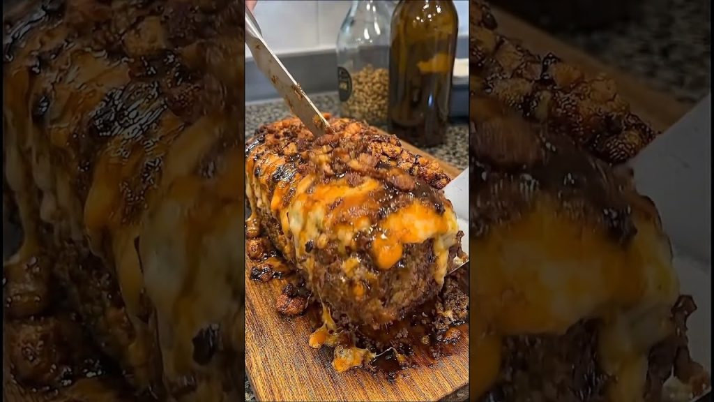 Garlic Butter Cheese Stuffed Meatloaf | Juicy Cheesy Homemade Comfort Food Recipe