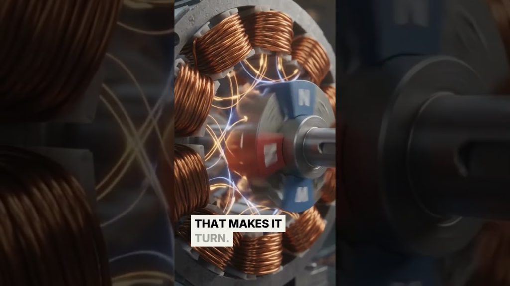 How Does an Electric Motor ACTUALLY Spin? 🧲⚡  #engineering #technology #science