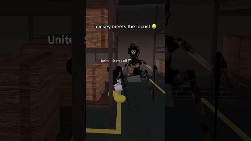 MICKEY meets the LOCUST 😭💀 #roblox #funny