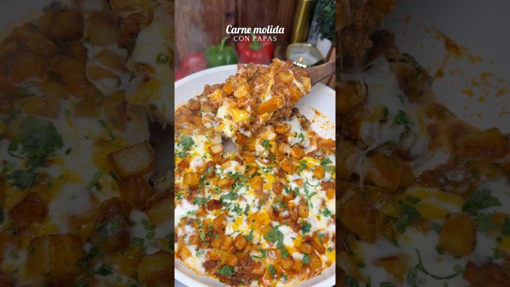Carne molida con papas #ideasdecomida #food #recipe #foodie #carneconpapas