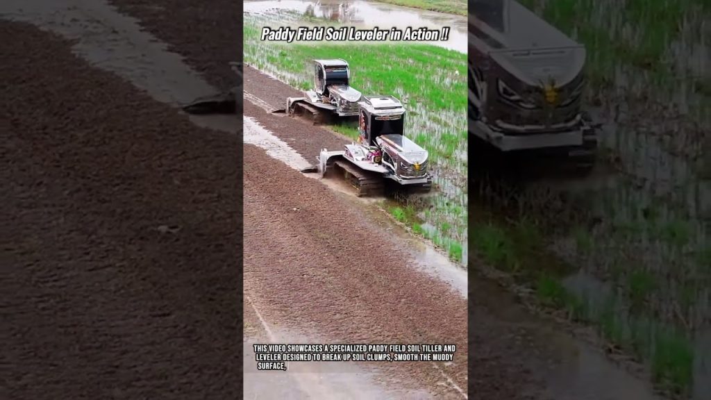 Paddy Field Soil Leveler in Action #innovation #agriculture #technology