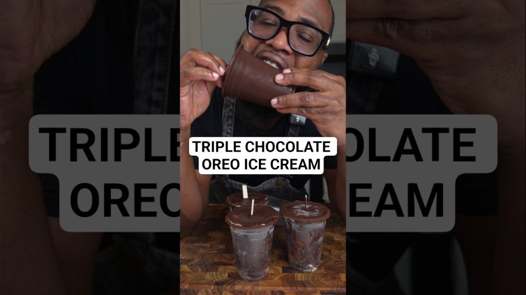 Triple Chocolate Oreo Ice Cream Cup! #shorts #food #recipe