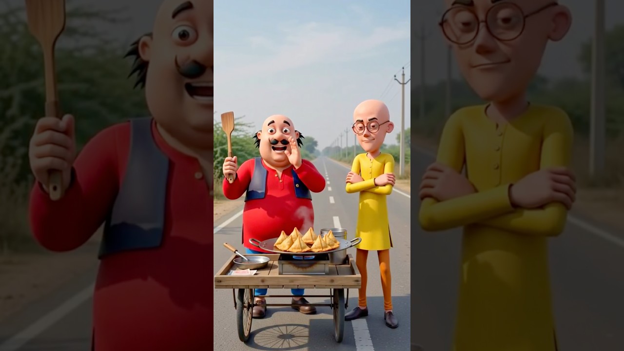 Motu patlu ke samose😃😃 #trendingshorts #funnyvideo #viral #shortsfeed #entertainment