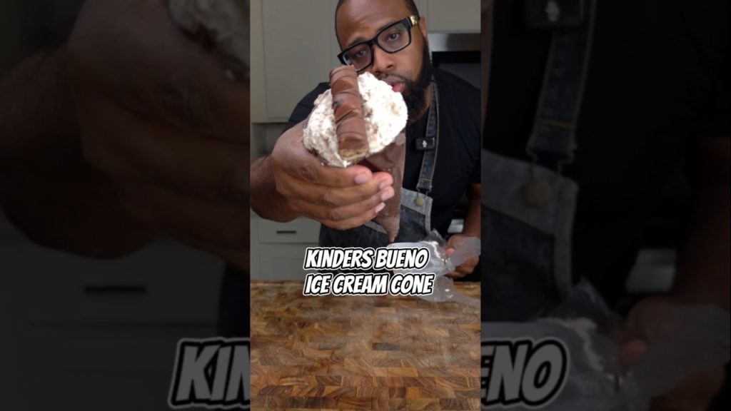 Gigantic Kinder Biscoff Ice Cream Cone #shorts #food #recipe