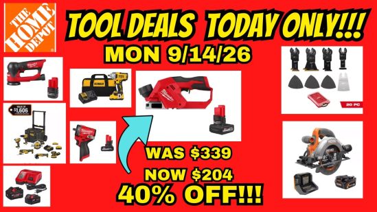Home Depot Tool Deals You Can’t Miss Today! 9-14-26