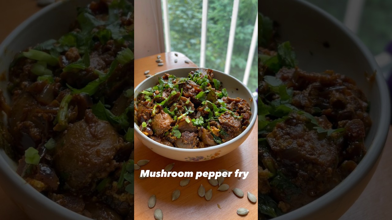 #mushroom #pepper #fry #kaalan #varuval #food #recipe #easy #tasty #yummy #shorts #short #trending