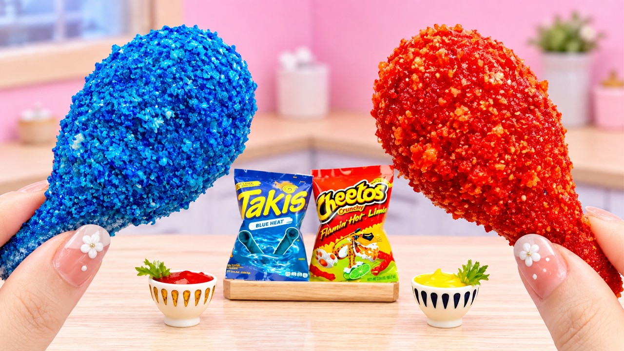 Best Of Food Recipe ❤️ Crispy Blue Takis & Flamin’ Hot Cheetos Chicken 🍗🔥|  Mini Food Haven