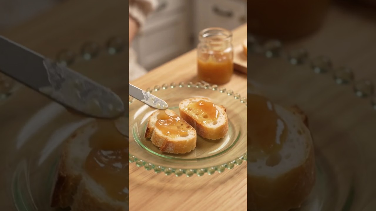 tiny banana jam recipe ASMR #tinycolorfood #cooking #asmr #food #recipe #breakfast #homemadebutter