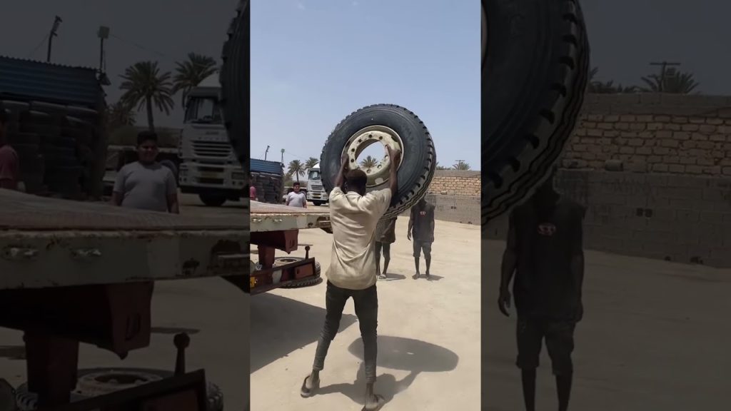 The Smartest Way to Move a Mounted Tire! 😱 #TireTechnique #Automotive #CarRepair #MechanicLife