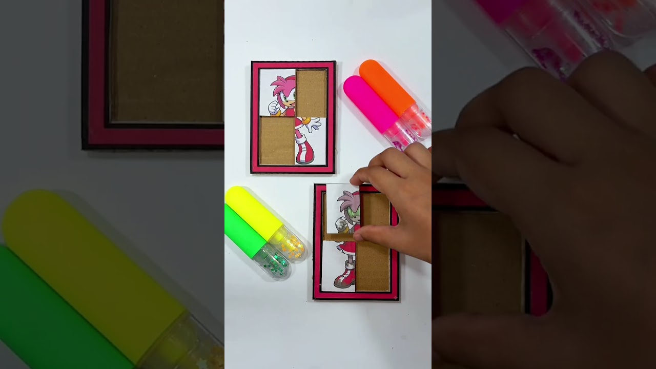 Amy rose sonic simply vs zombies cardboard game #arts#drawing#shorts