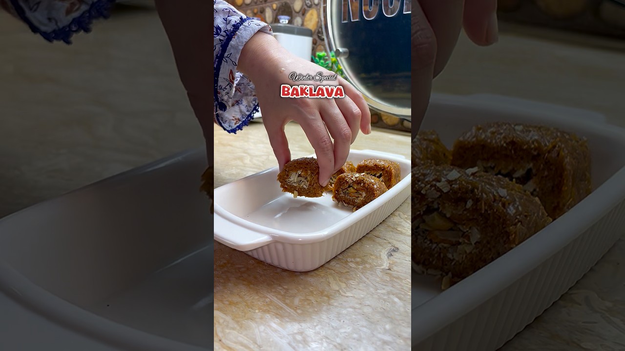 Homemade Baklava Recipe (winter special recipe) #viralvideo #food #recipe #cooking #shorts #ytviral