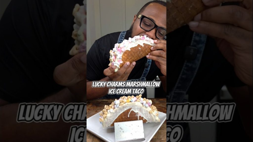 Gigantic Lucky Charms Marshmallow Taco #shorts #food #recipe