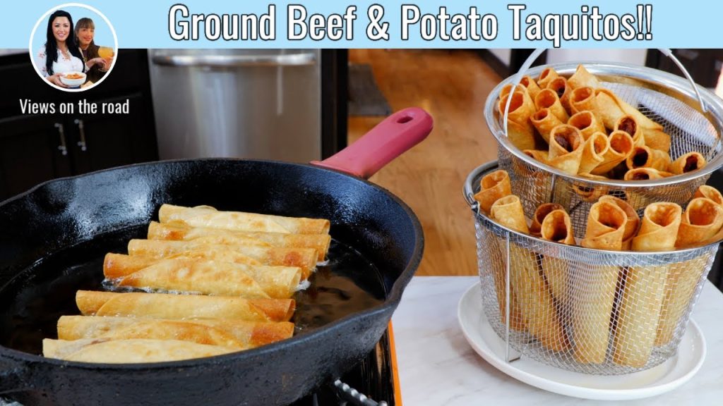 THE BEST GROUND BEEF & POTATO TAQUITOS Recipe | Mexican food recipe