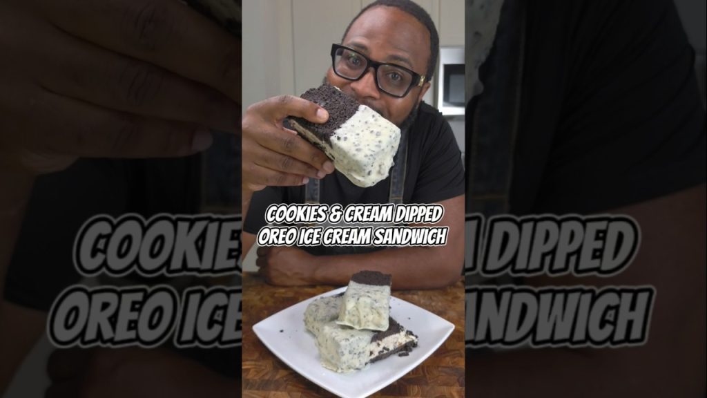 Gigantic Oreo Dipped Ice Cream Sandwich #shorts #food #recipe