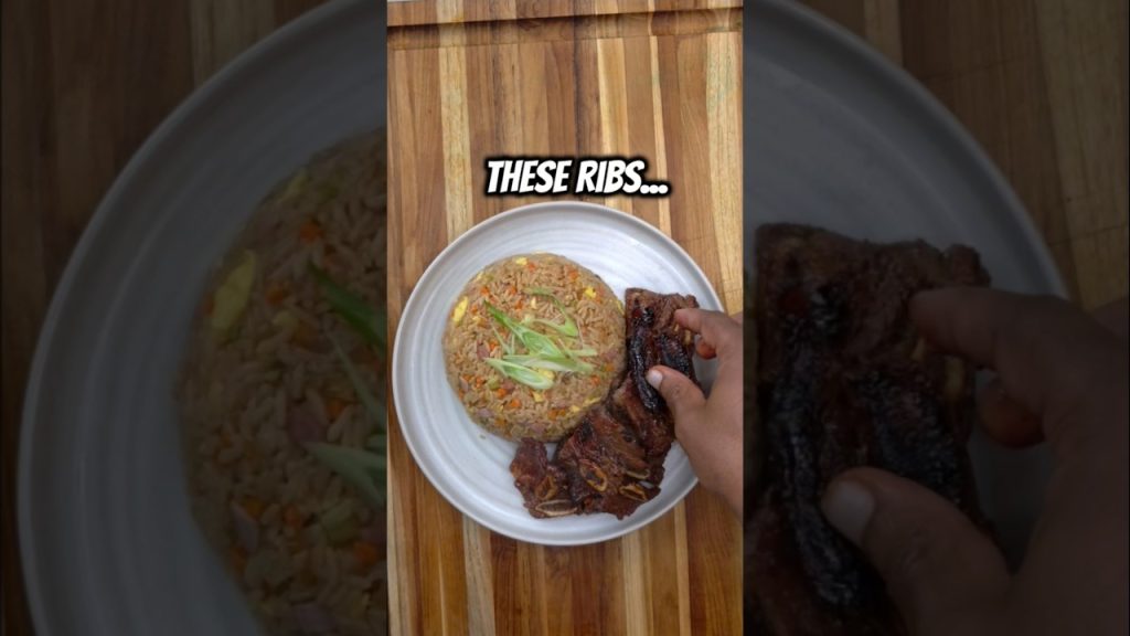 Korean BBQ Ribs & Fried Rice #shorts #food #recipe