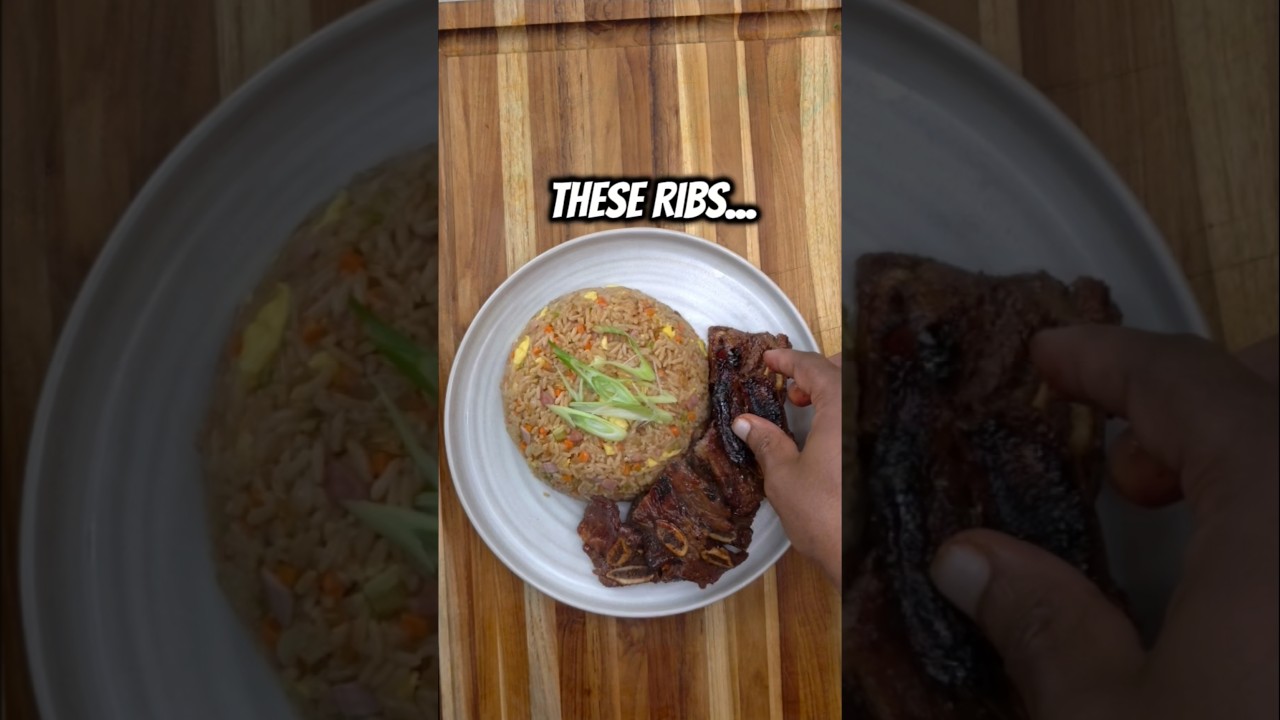 Korean BBQ Ribs & Fried Rice #shorts #food #recipe