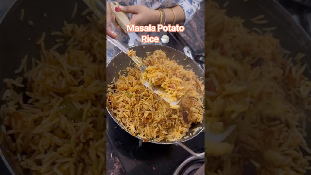 Masala potato rice #food #recipe #cooking #foodvlog #dailyvlog #viral #shorts ￼