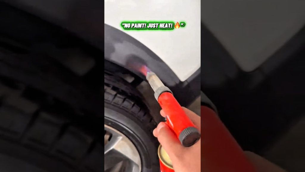 Faded Car Plastic Turns Black Again Using FIRE? #cardetailing #autodetailing #gastorch #automotive