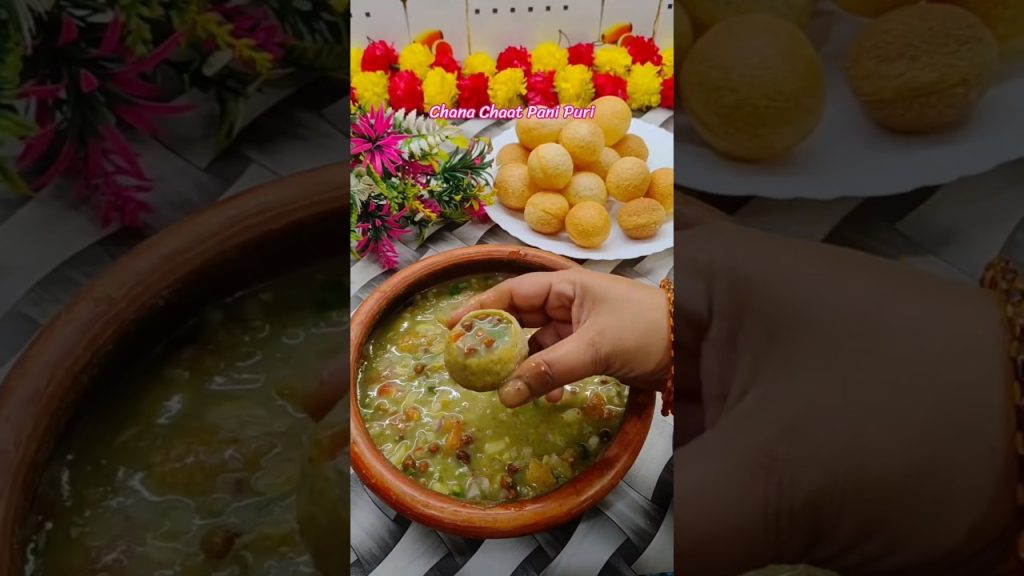 Tangy Chana Chaat Pani Puri 👌 ! Popular street food recipe #shorts #recipe #panipuri #chaat #viral